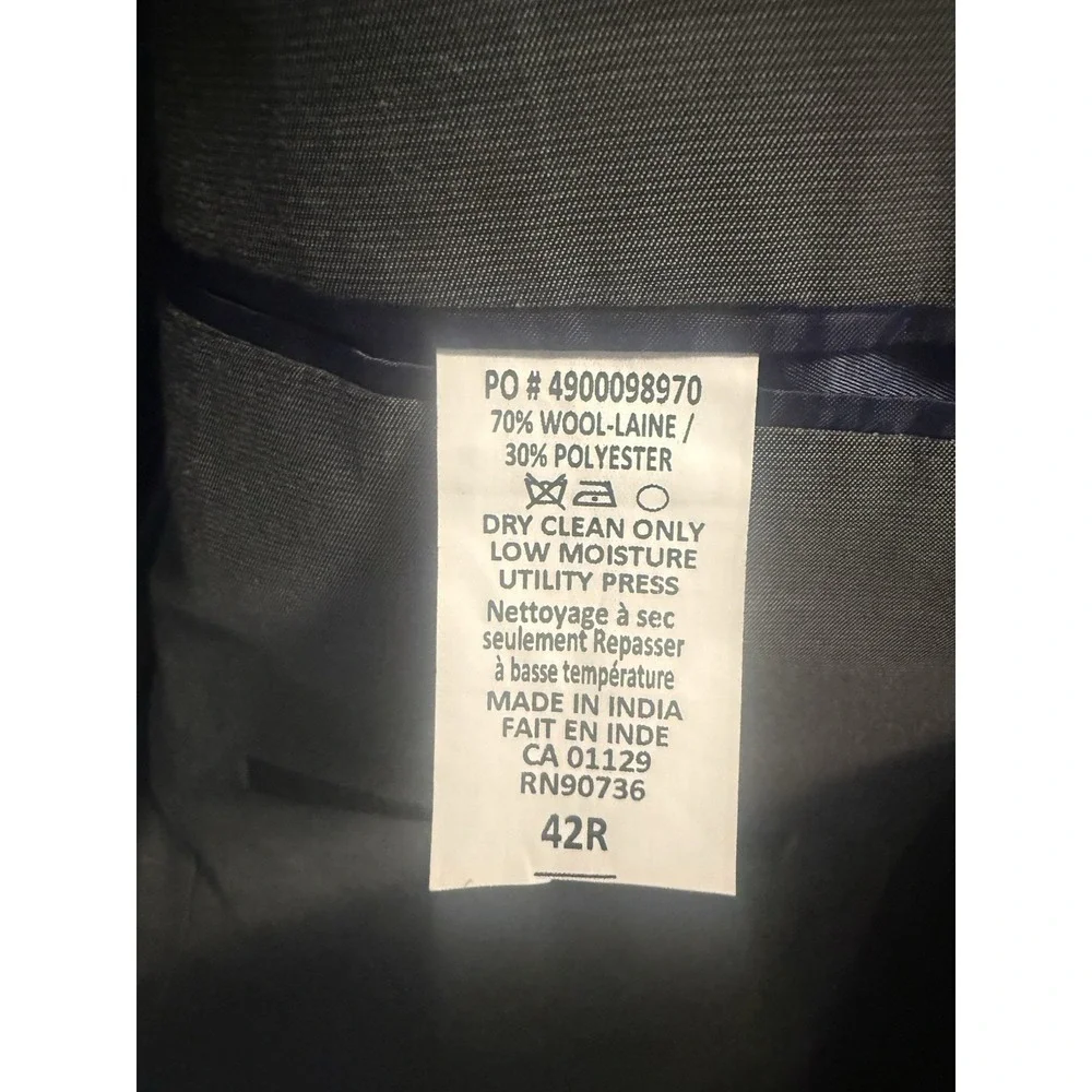 Michael‎ Kors Men's Size 42R Dark Gray Modern-Fit Double Vent Wool Suit Jacket